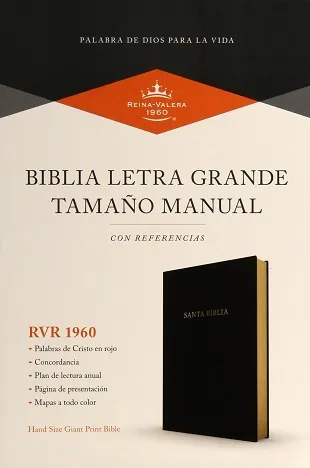 RVR 1960 Biblia letra grande tamaño manual Imitación piel Color Negro