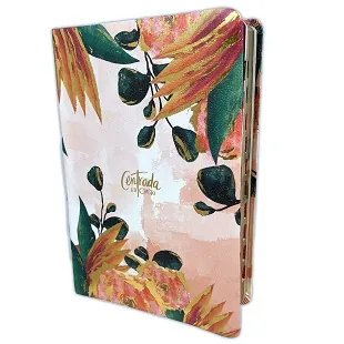 RVR 1960 Centrada en Cristo,floral símil piel con índice Biblia devocional para mujeres